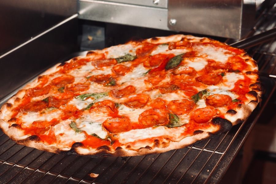 Roman-style pepperoni pizza